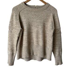 Lyla + Luxe Crew Neck Tan Beige Cable Knit Sweater Women's Small